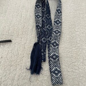 Navy and White Patterned Women's Belt